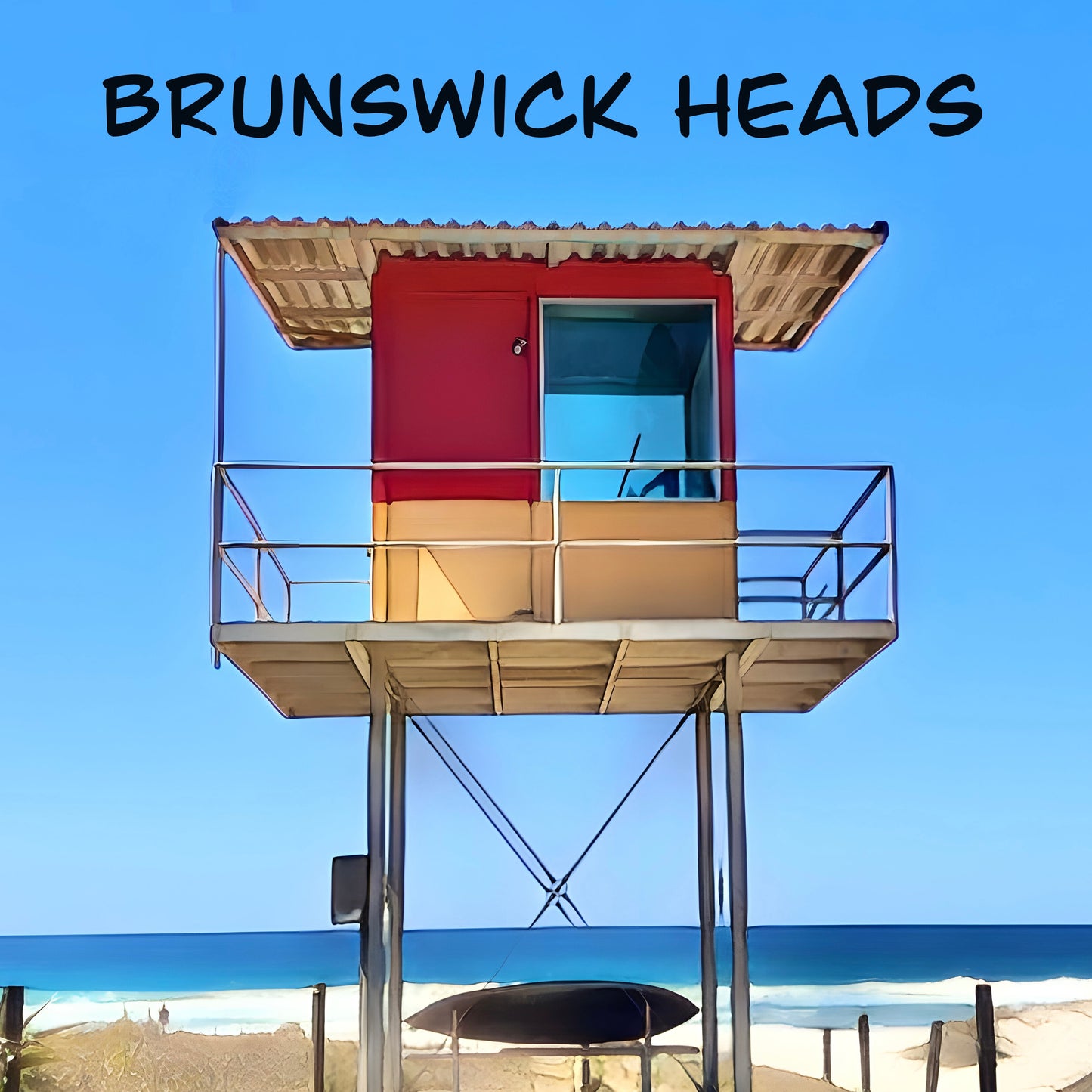 Fridge magnet with the lifeguard tower at Brunswick Heads beach