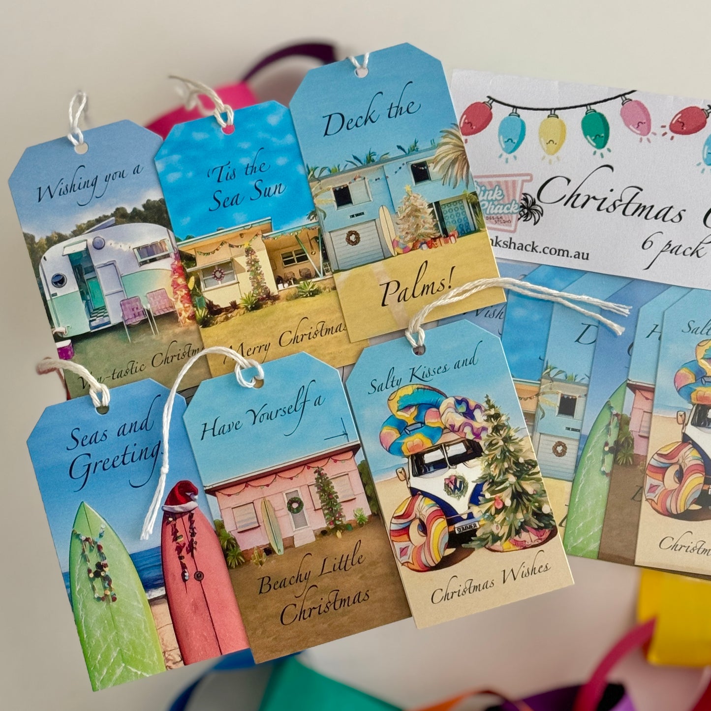 Christmas Gift tags -6 pack - 6 Mixed designs x 1 of each