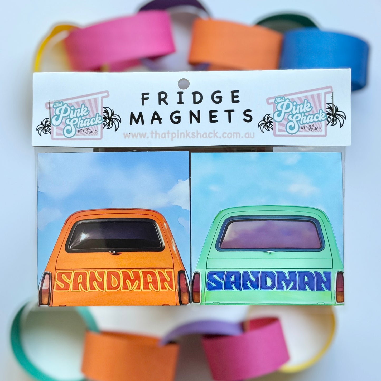 Fridge Magnet Twin Set Orange Sandman Holden Green Sandman panelvan