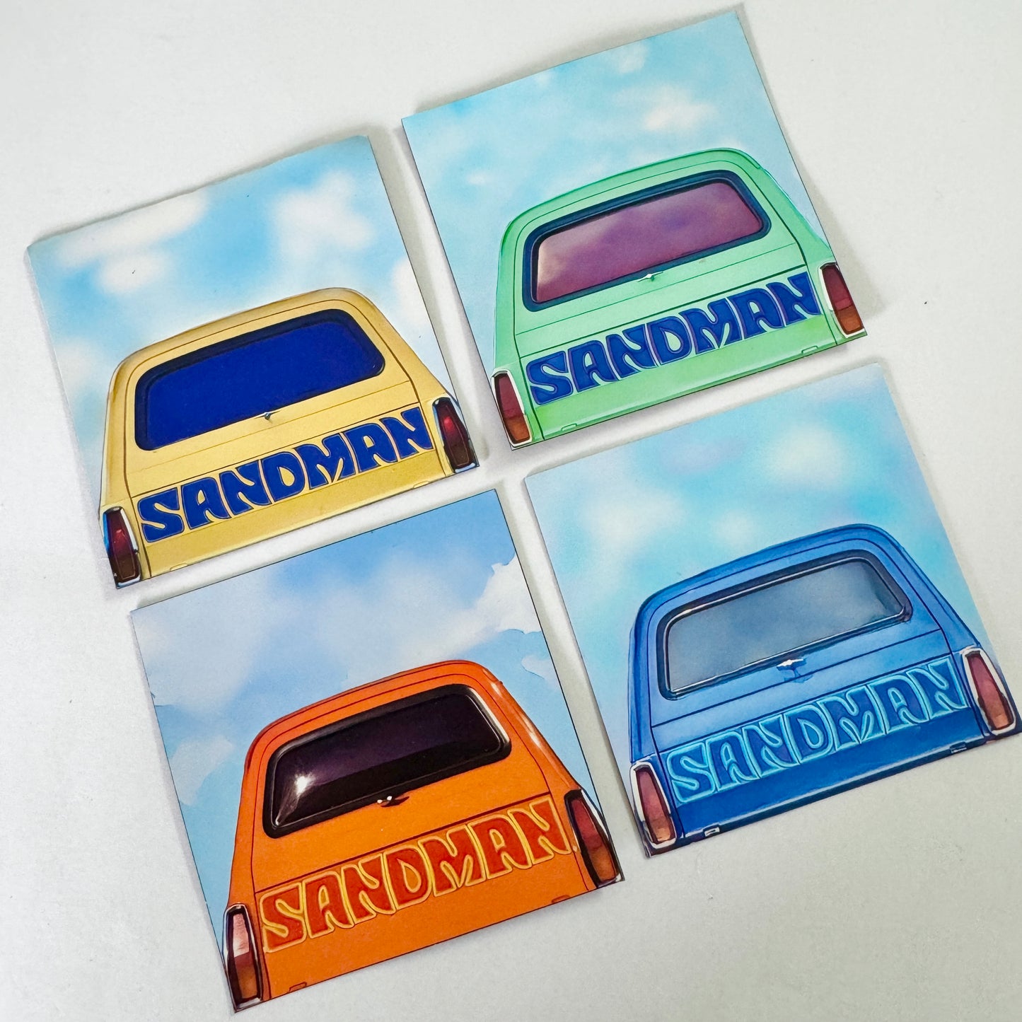 set of four different colour Holden sandman panel van magnets