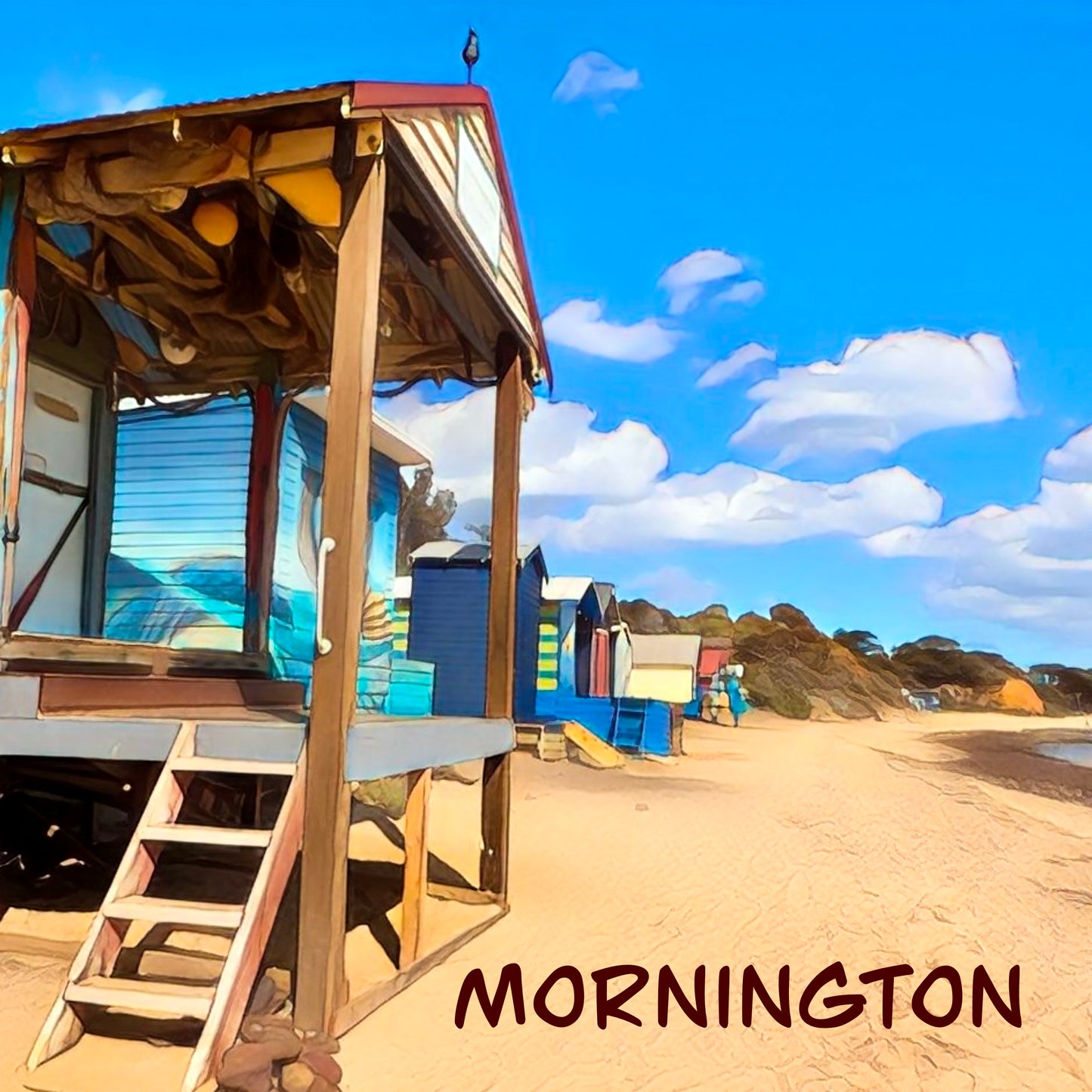 The boatsheds beach boxes at Mornington Victoria fridge magnet