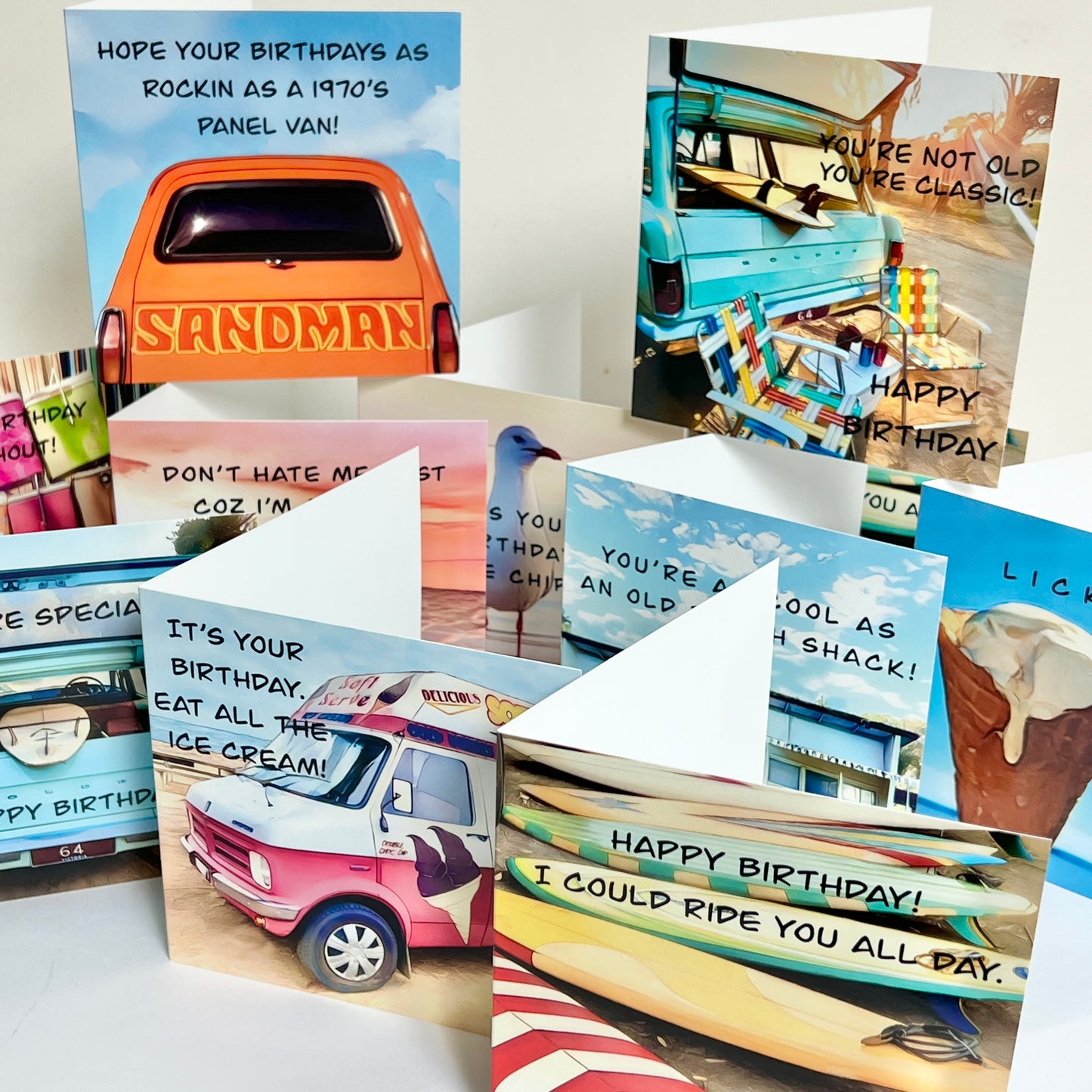 Retro vintage cheeky greeting cards