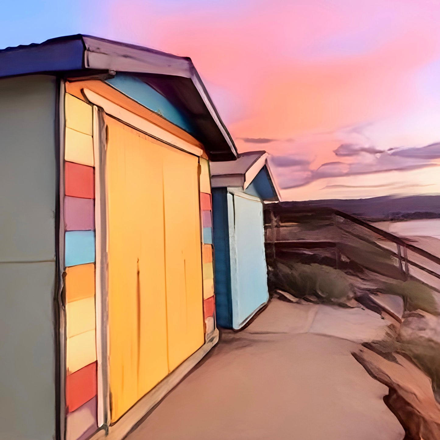 Pastel Safety Beach skies - Print