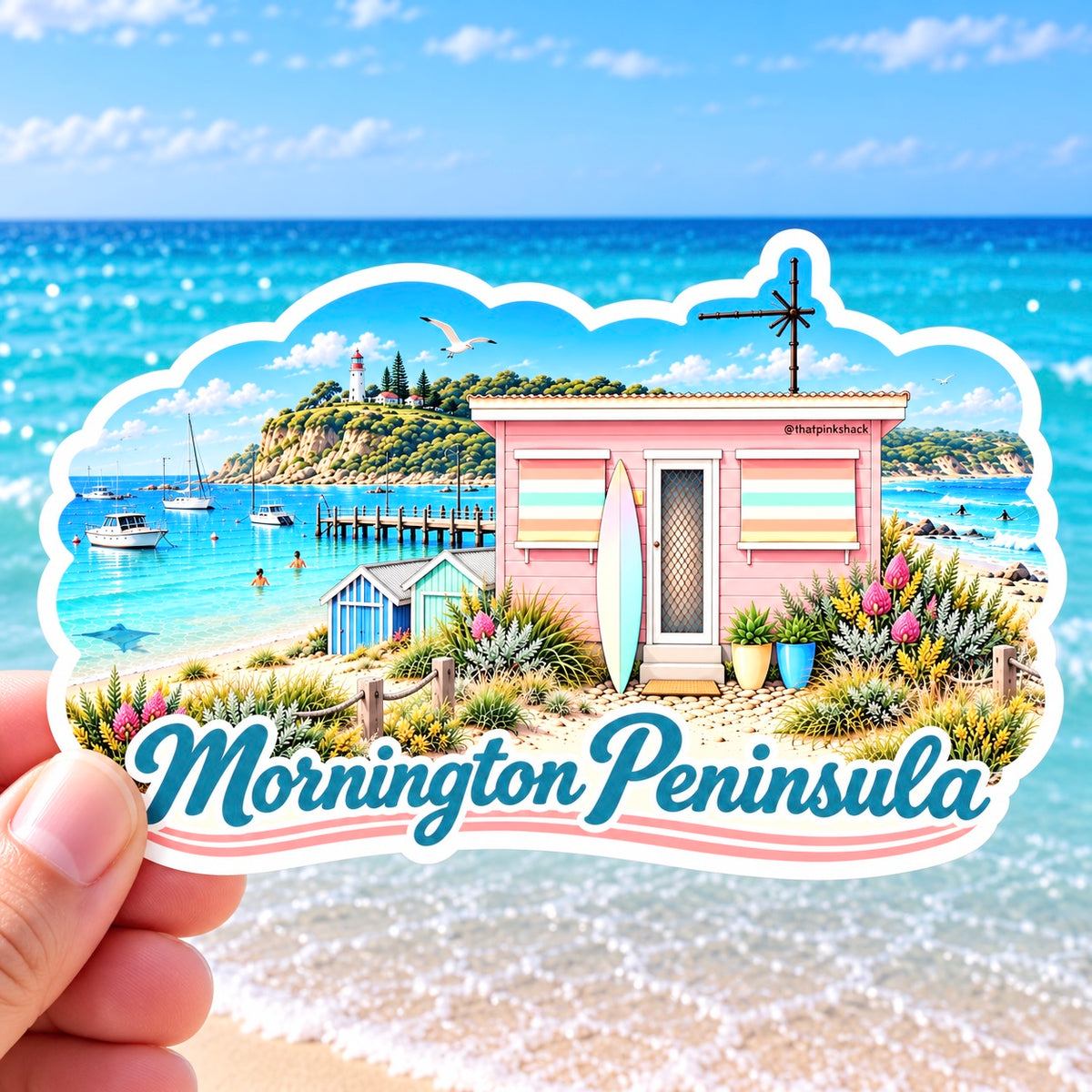 Mornington Peninsula - Beach Shack - Sticker