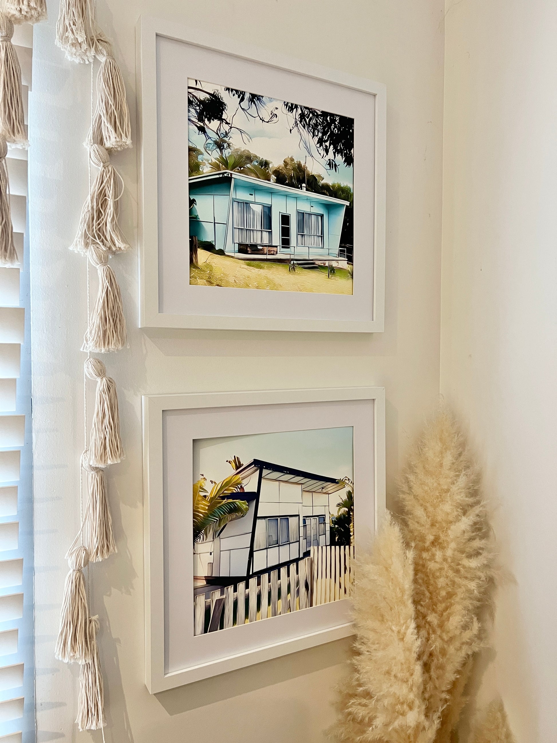 Vintage shacks print framed