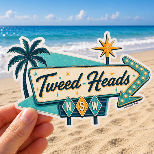 Tweed Heads, Retro Motel Sign - Sticker