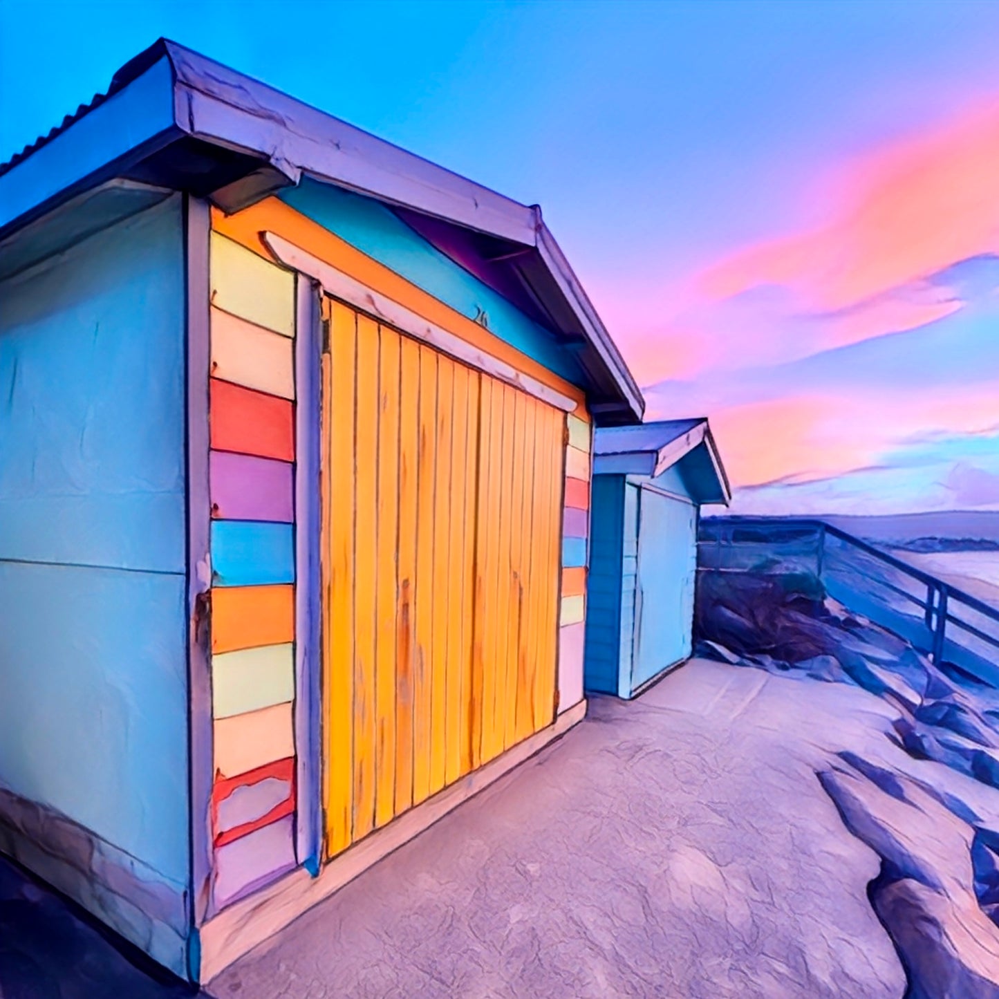 Pastel Safety Beach skies - Print