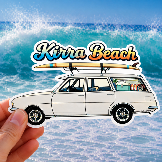 Kirra Beach, surf wagon - Sticker