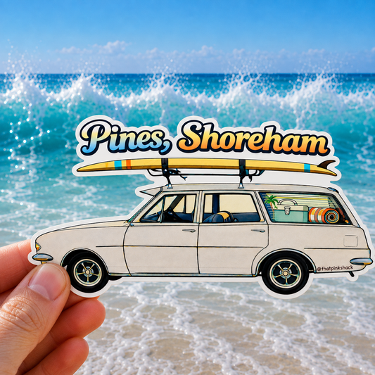 Pines,Shoreham - Surf Wagon - Sticker