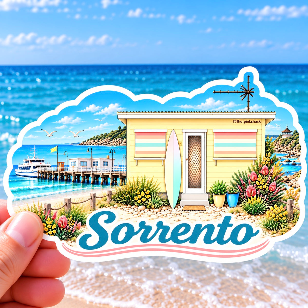 Sorrento - Beach Shack - Sticker