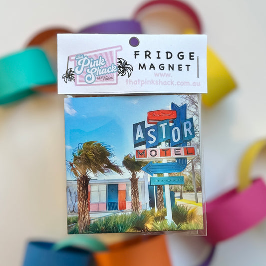 Astor retro motel Australia fridge magnet in packaging