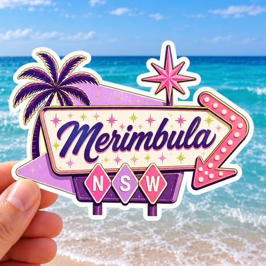 Merimbula, Retro Motel Sign - Sticker