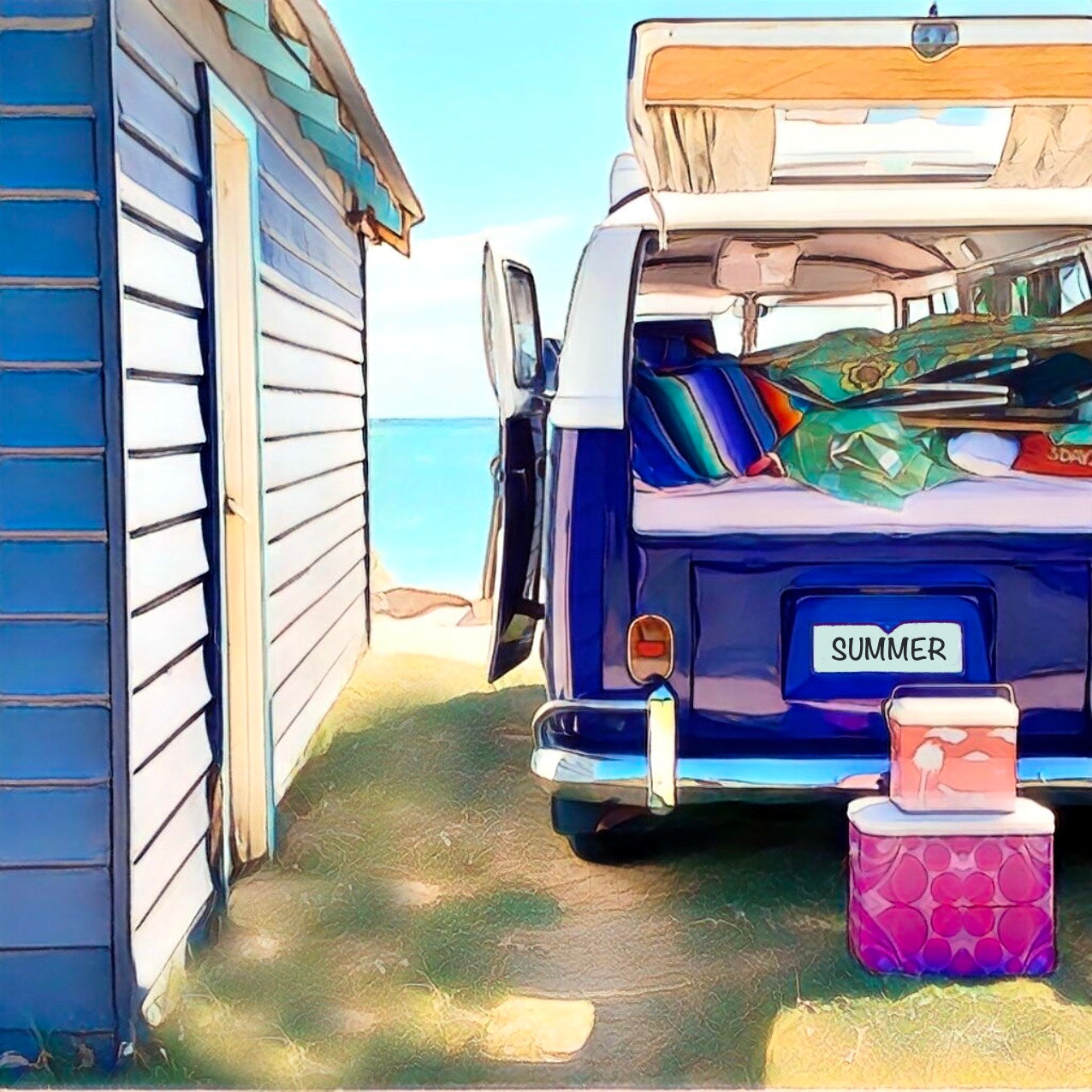 Summer at the Boatshed - Print