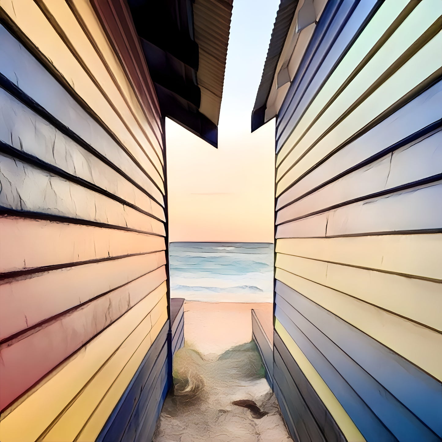 Pastel Boatsheds - Print