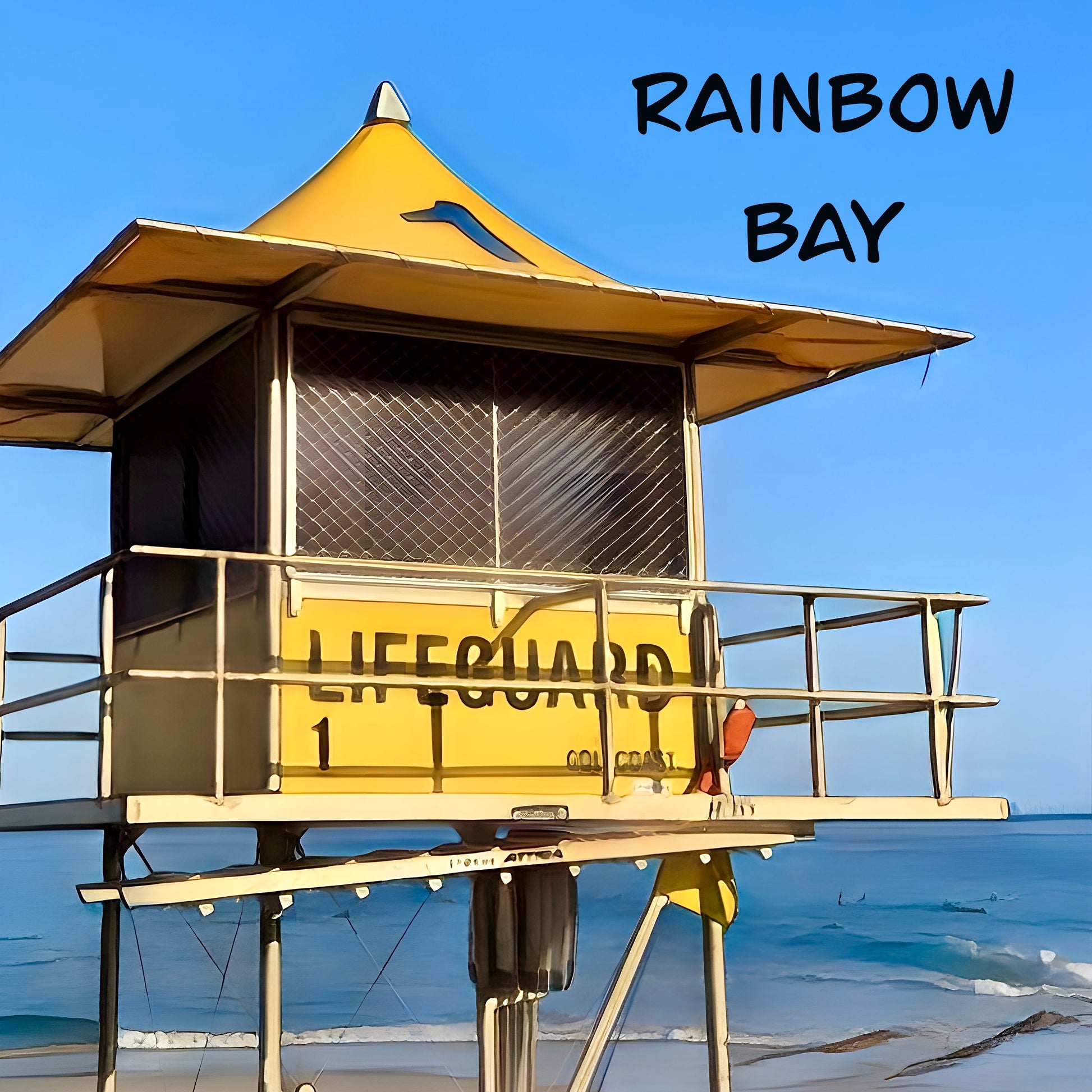 fridge magnet with number 1 lifeguard tower at rainbow bay Coolangatta