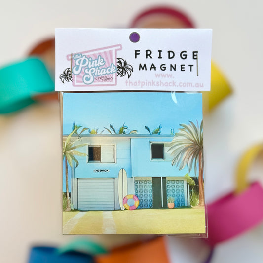 The shack blue fibro retro vintage fridge magnet beach house fridge magnet in packaging